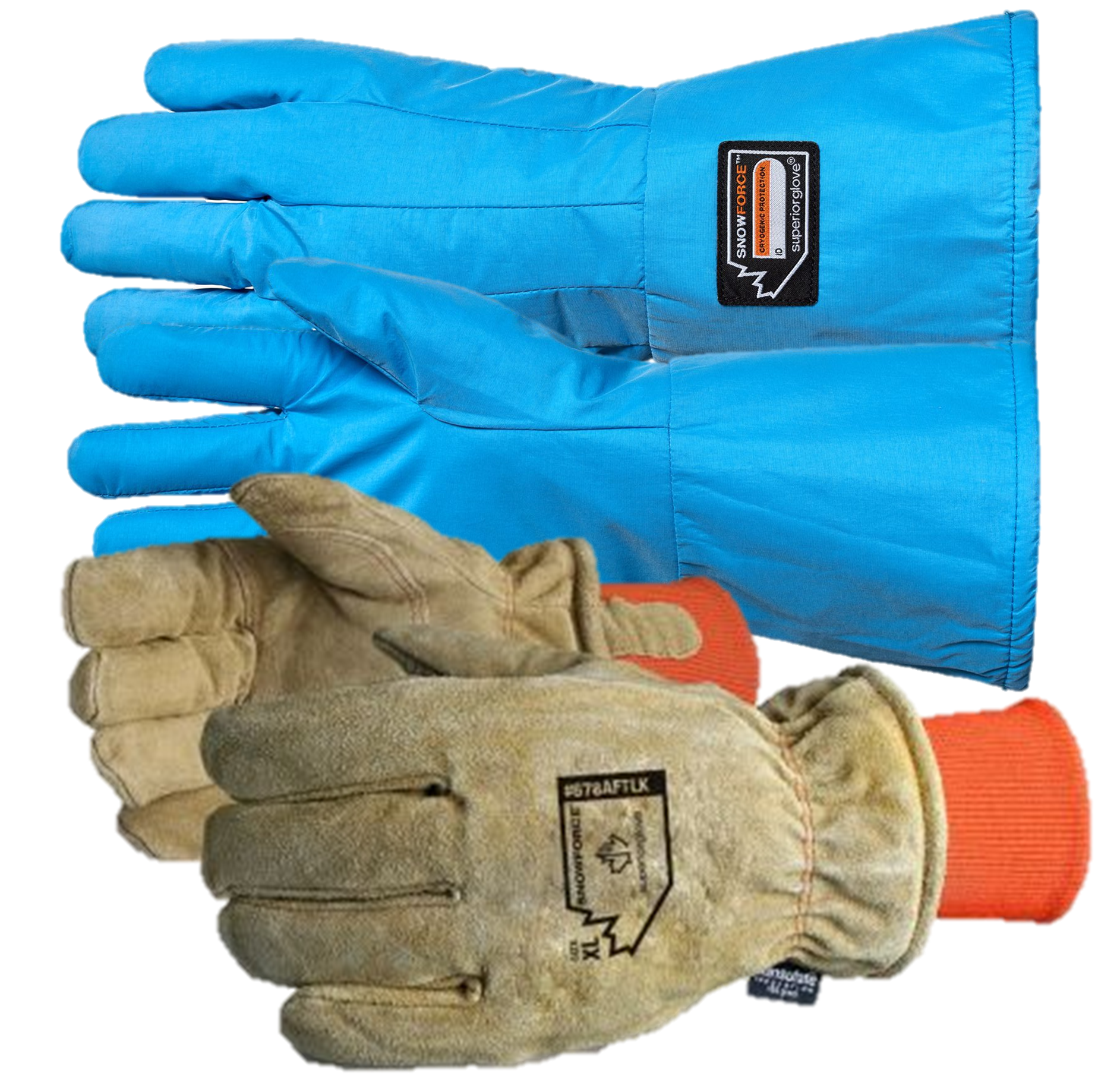 SnowForce™ Freezer Gloves and SnowForce Cryogenic Gloves WithWaterproof Liner 